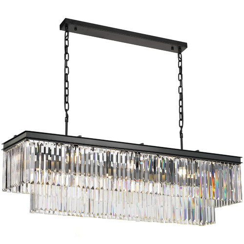 Oblong on sale crystal chandelier